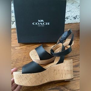 COACH sandal, never worn. Black size 8